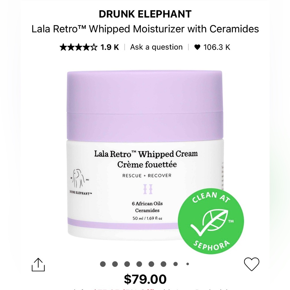 Drunk Elephant Lala Retro Whipped Cream - New, from Sephora!